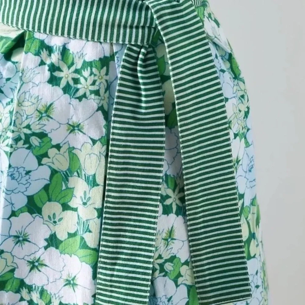 NWT Anthropologie Lyla Half Apron Blue Floral